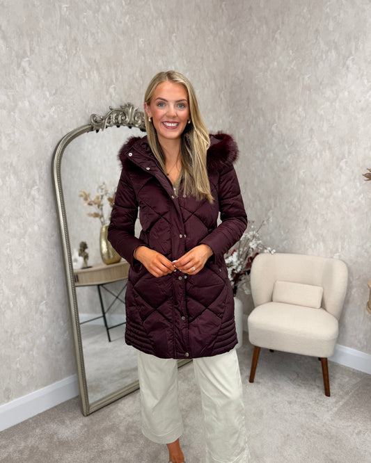Burgundy Puffer Coat