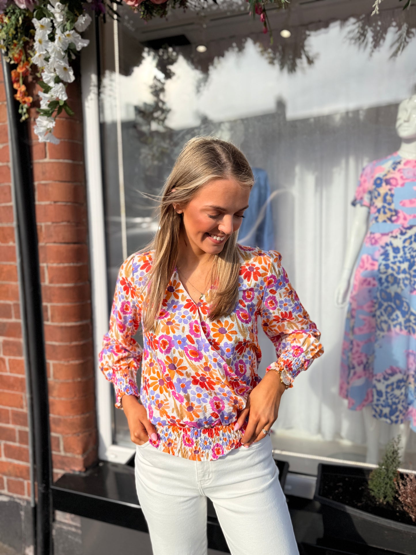 Orange Floral Top