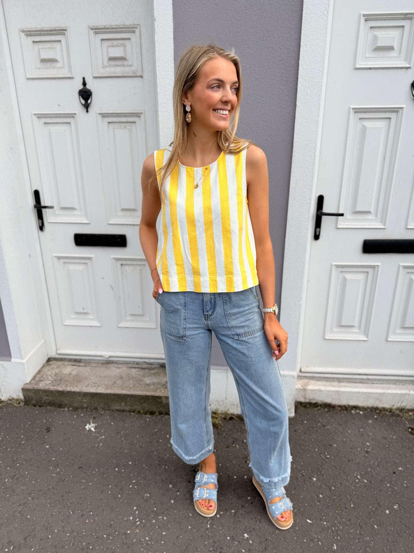 Lemon Striped Top