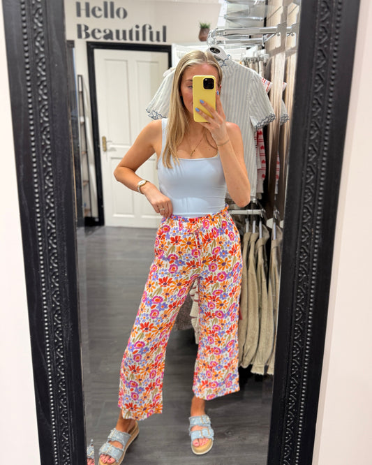 Floral Wide Leg Trousers