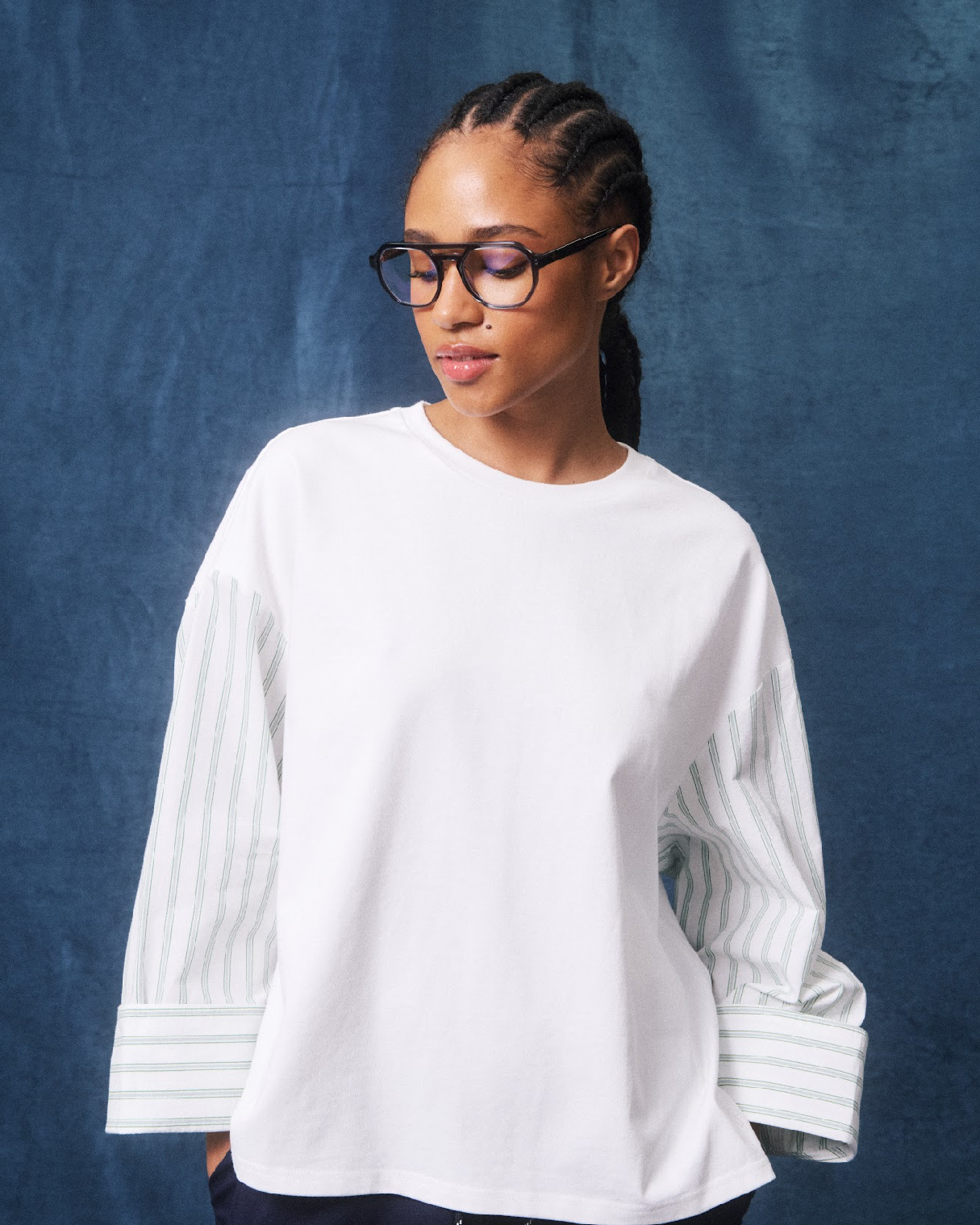 White Top Stripe Sleeves