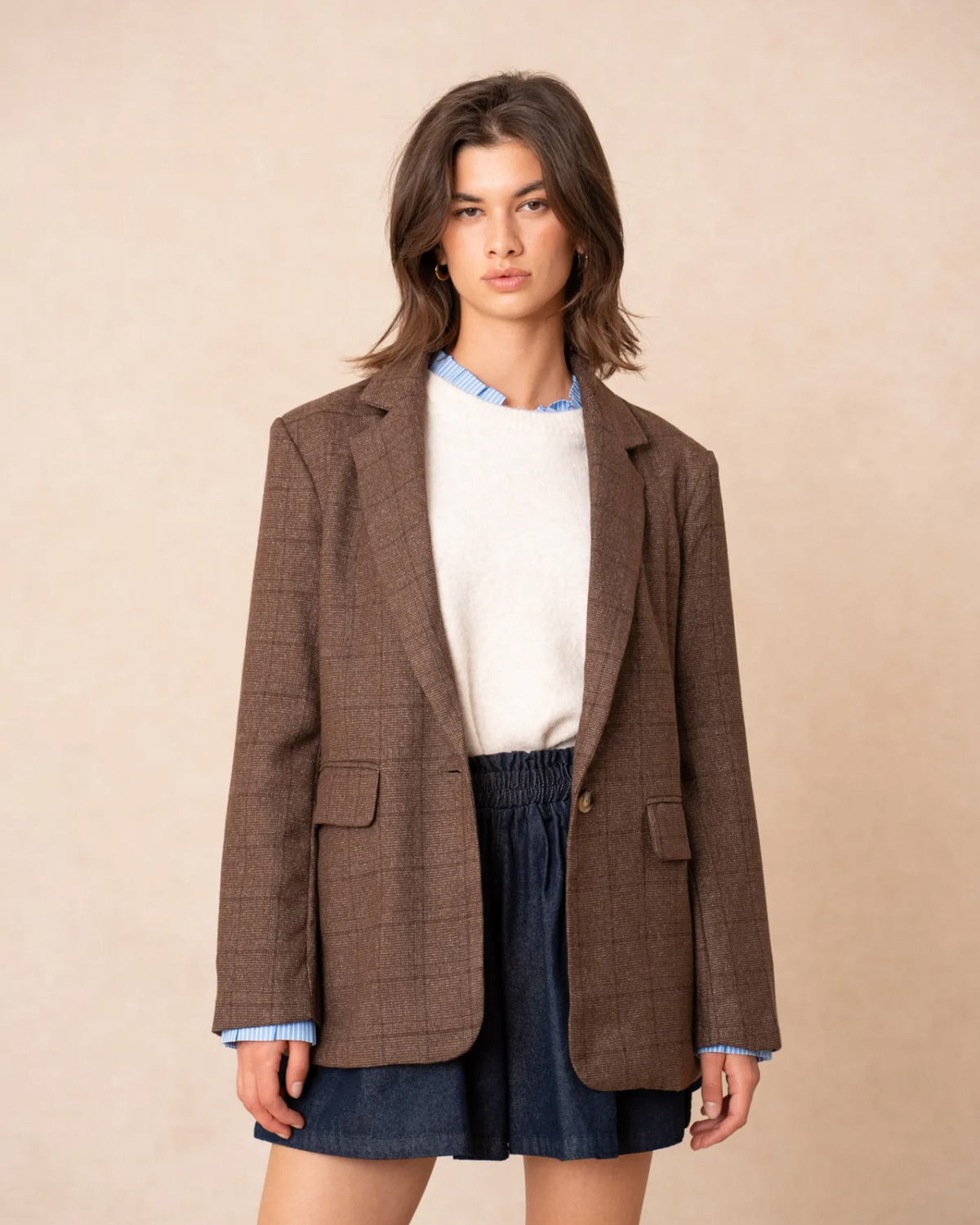 Brown Heritage Check Blazer