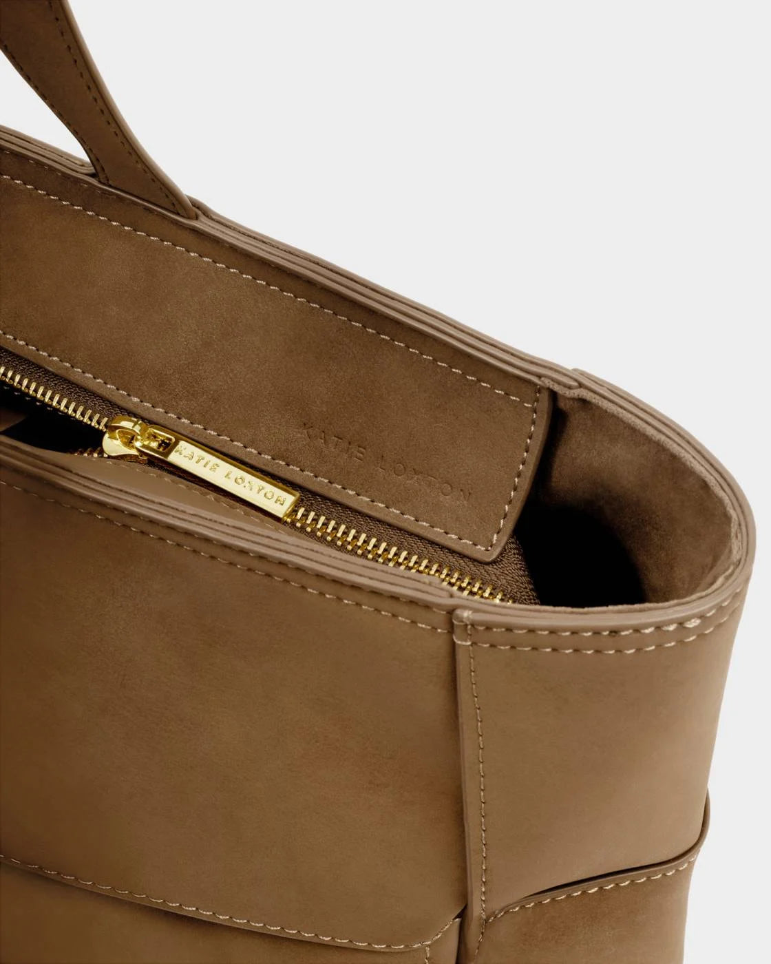 KLB4472 TAYA woven suedette tote bag caramel suedette