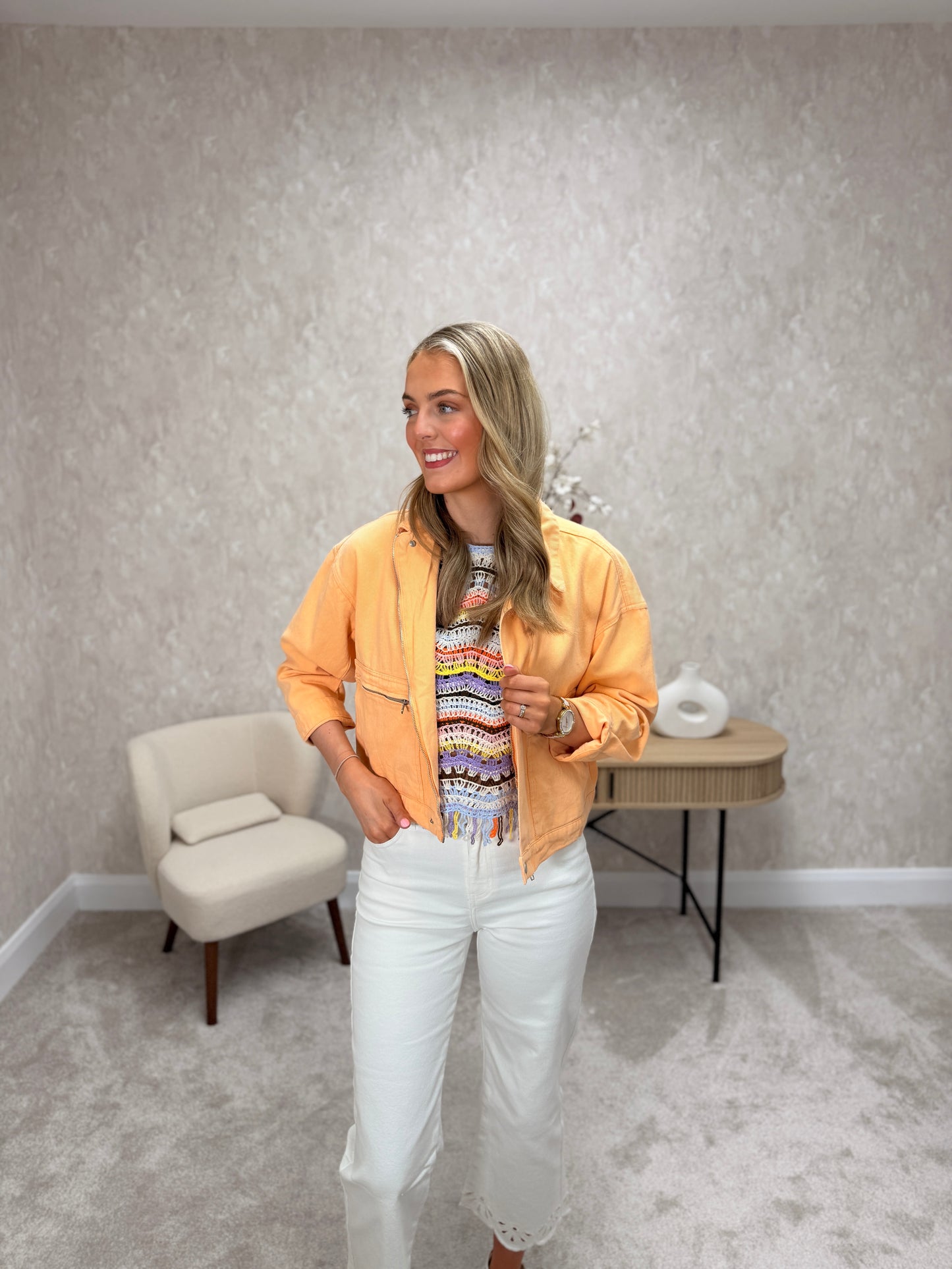 Orange Denim Canvas Jacket