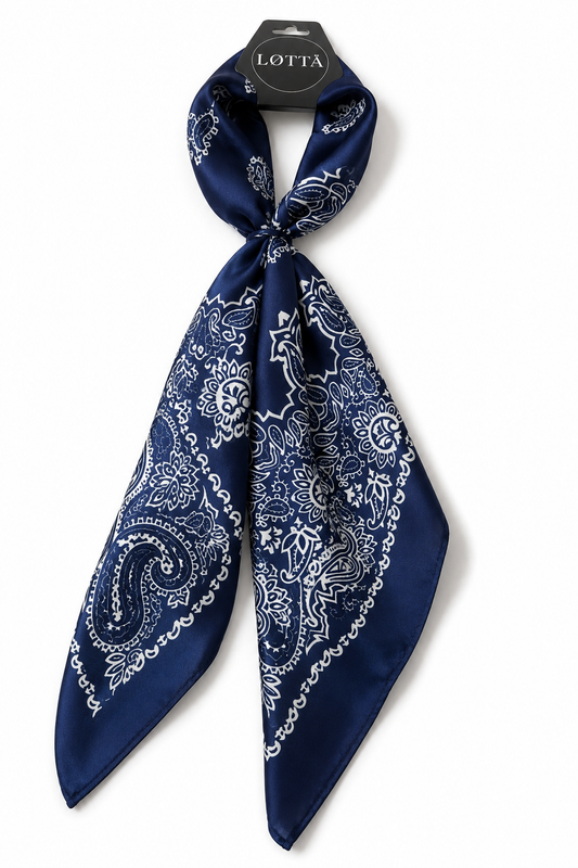 LOTTA Navy Paisley Neck Scarf 