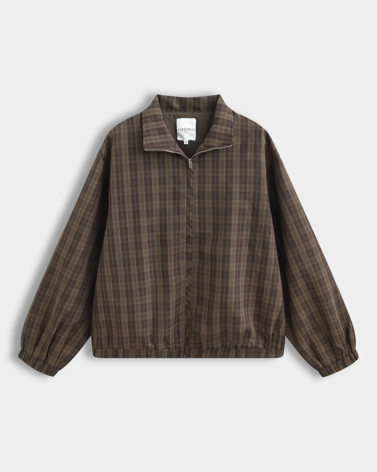 Remi Check bomber jacket Brown