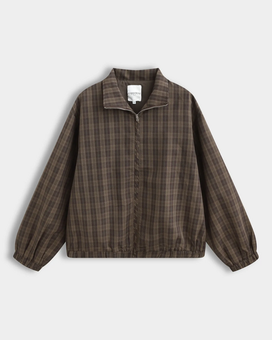 Remi Check bomber jacket Brown