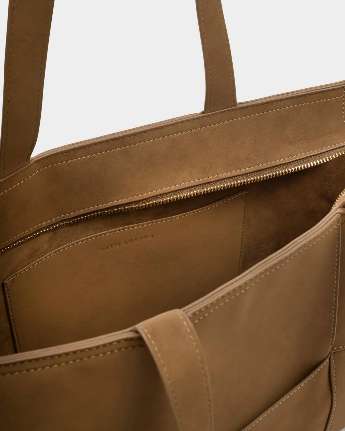 KLB4472 TAYA woven suedette tote bag caramel suedette