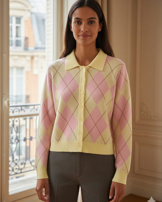 Dalia Collared Yellow Top 1949