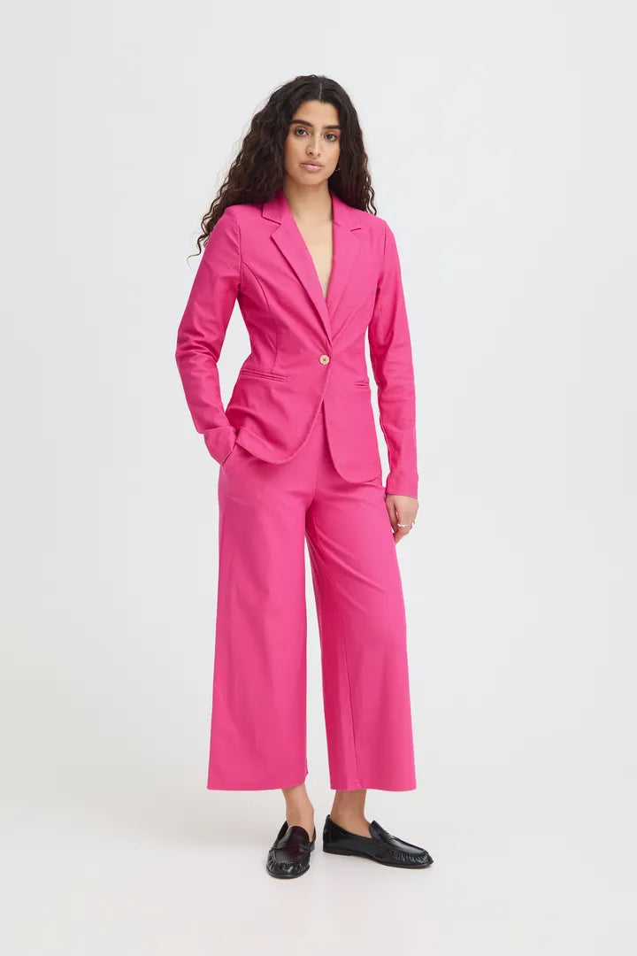 Kate Denim Cropped Trousers Pink