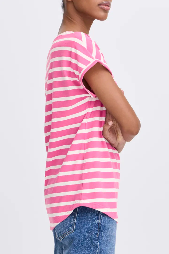 Pamila O Neck T shirt Hot Pink