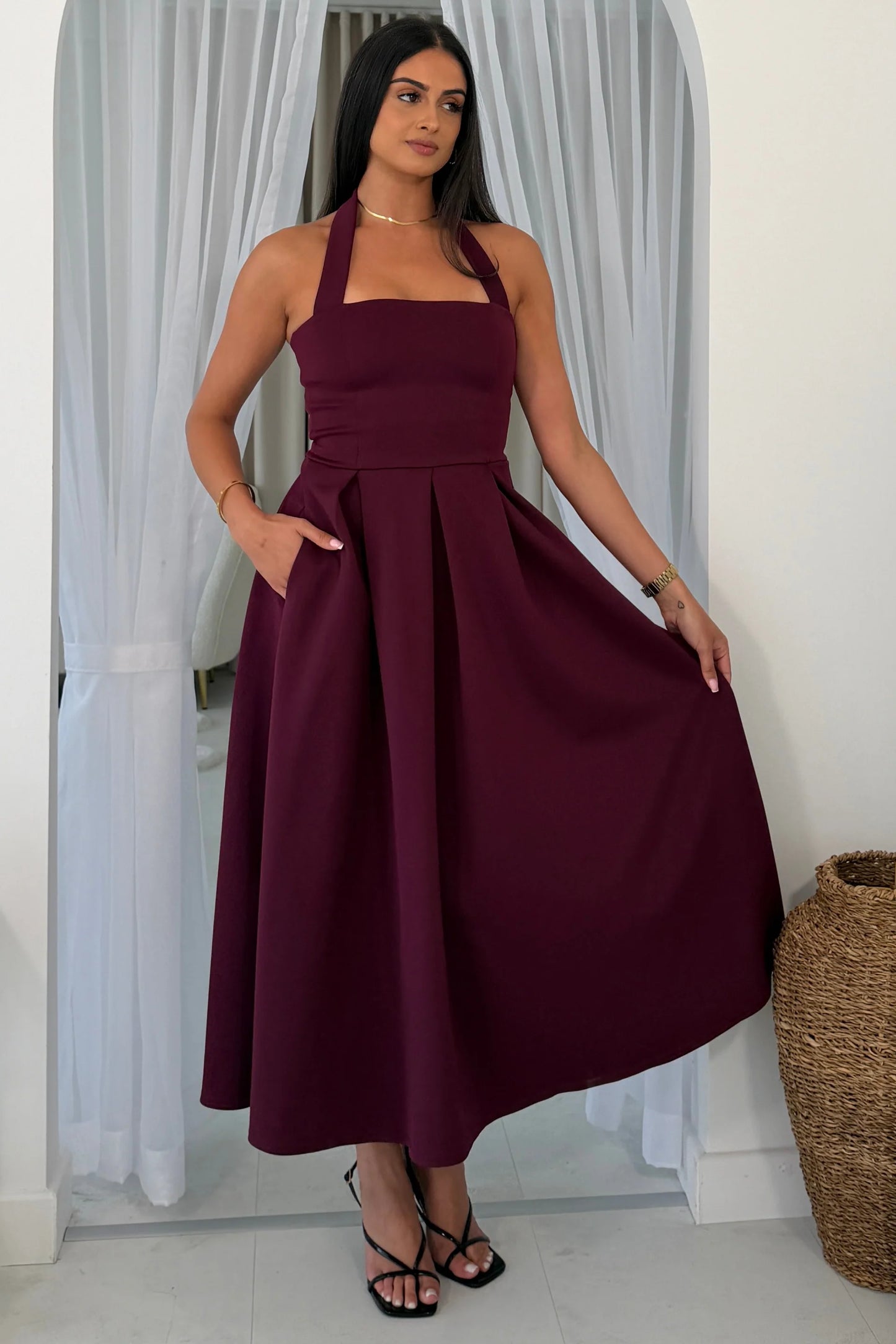 Briar Halterneck Pleated skirt Dress