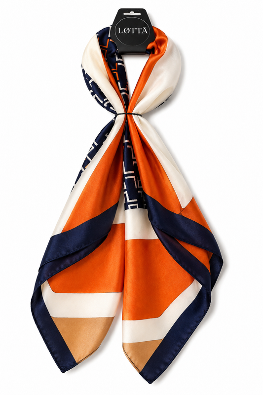 LOTTA Navy and orange neck scarf 