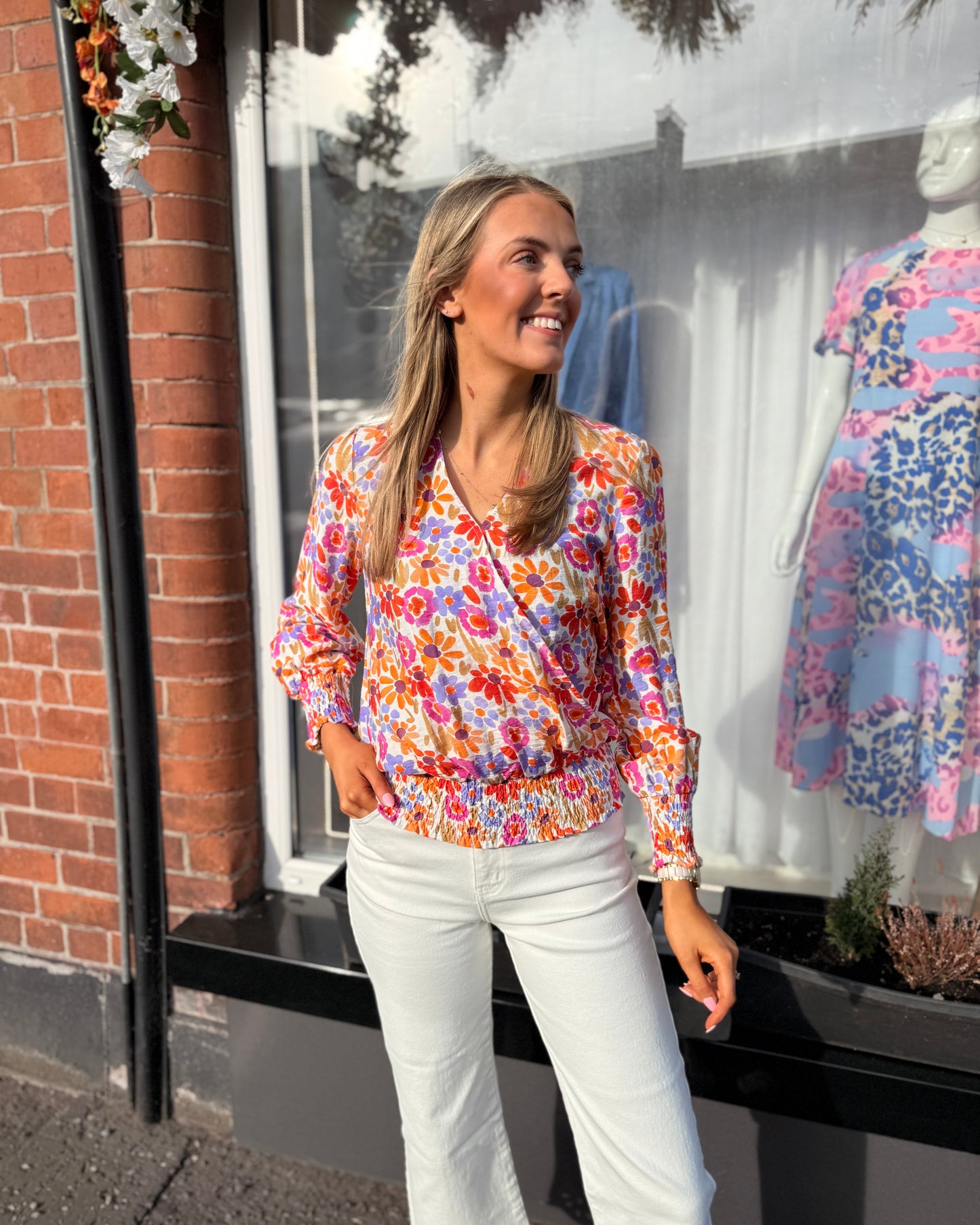 Orange Floral Top