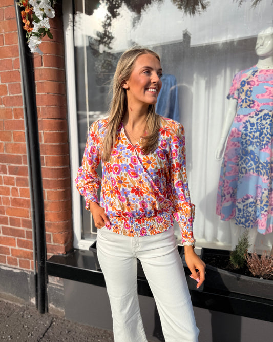 Orange Floral Top