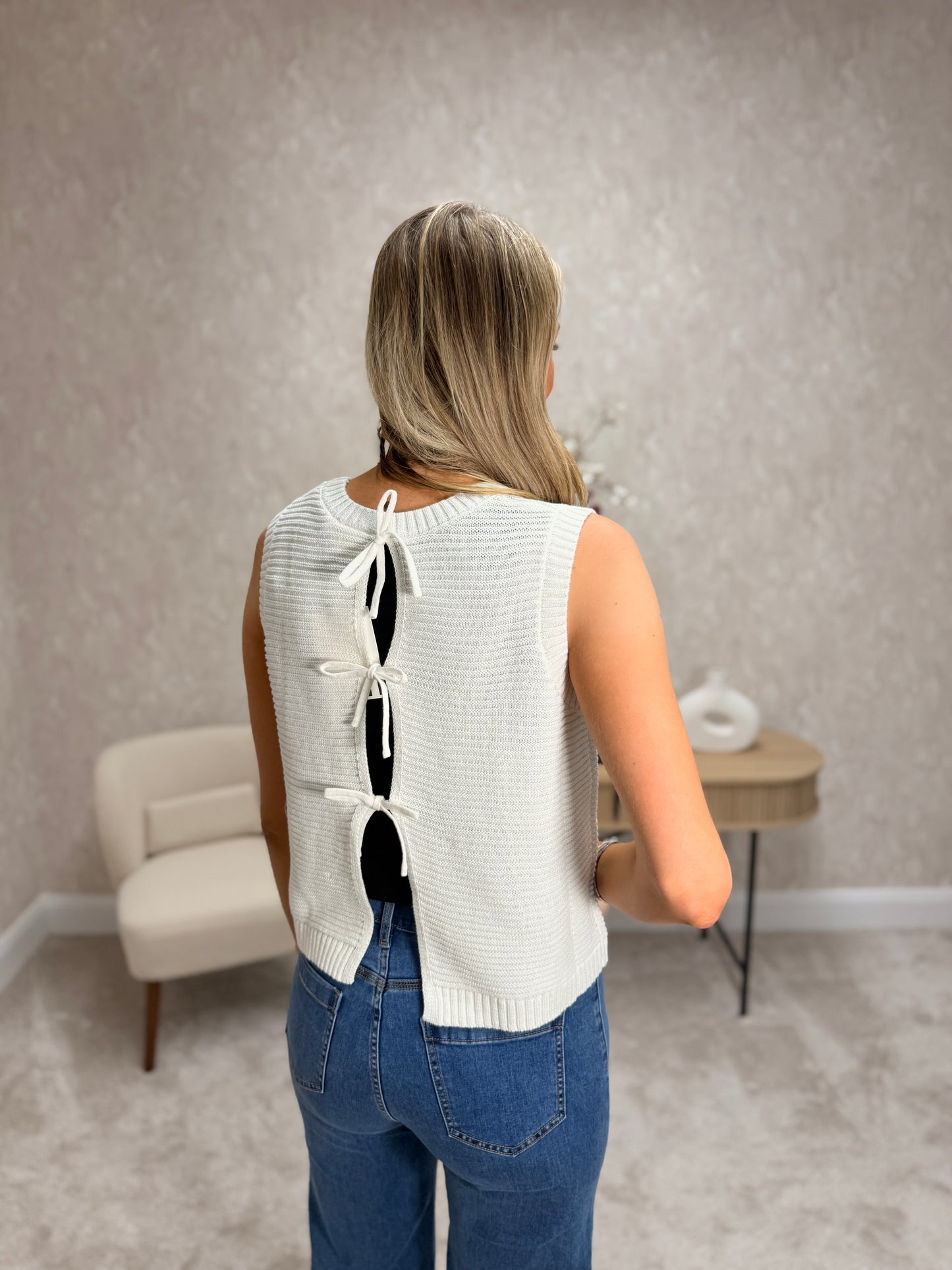 Dotties Waistcoat Cloud Dancer