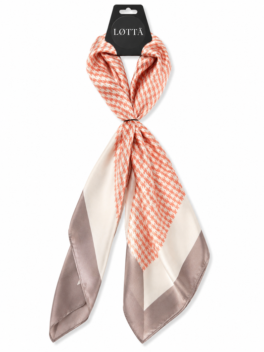 LOTTA Mushroom neutral dogtooth scarf