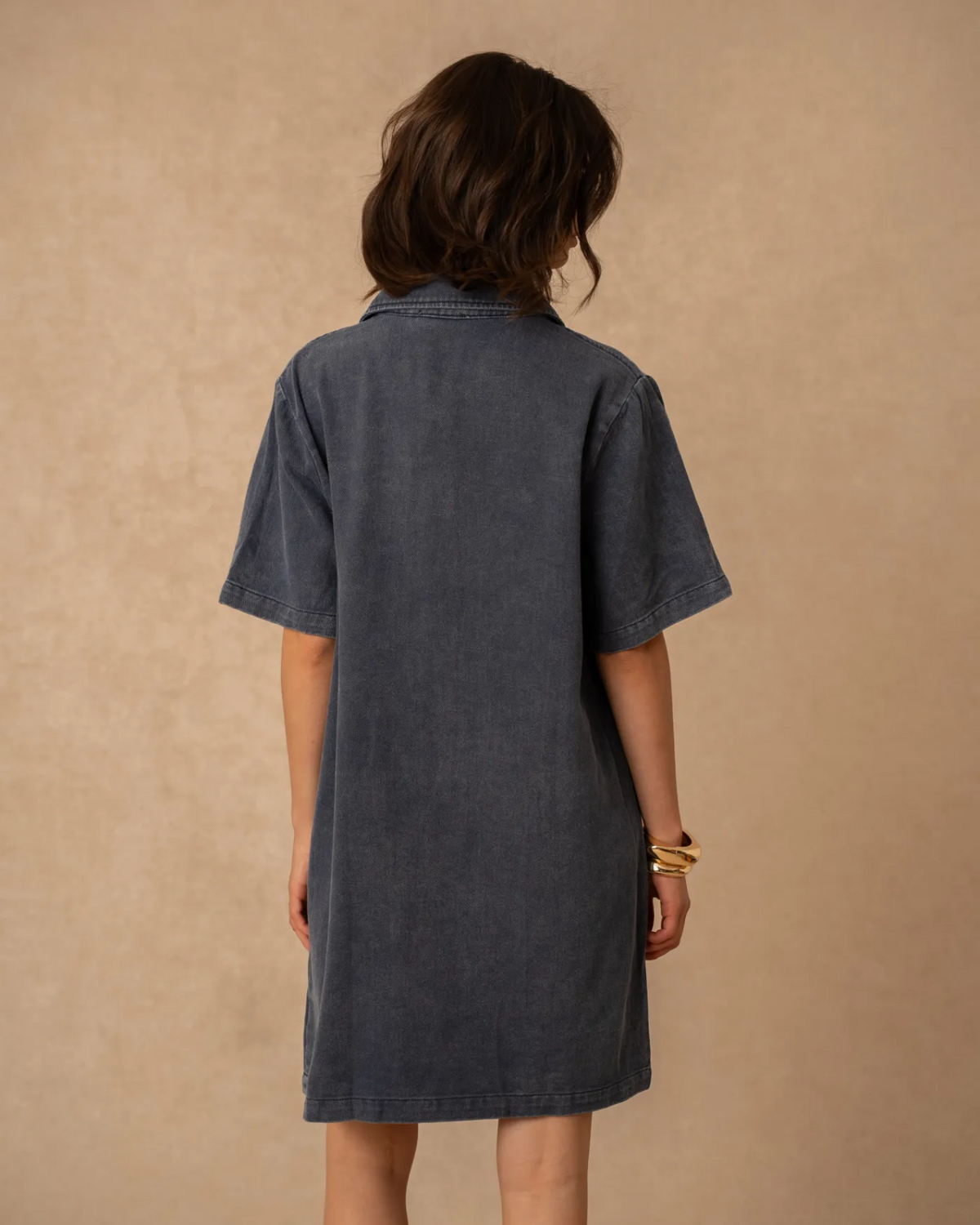 Soft Denim Shift Dress Navy