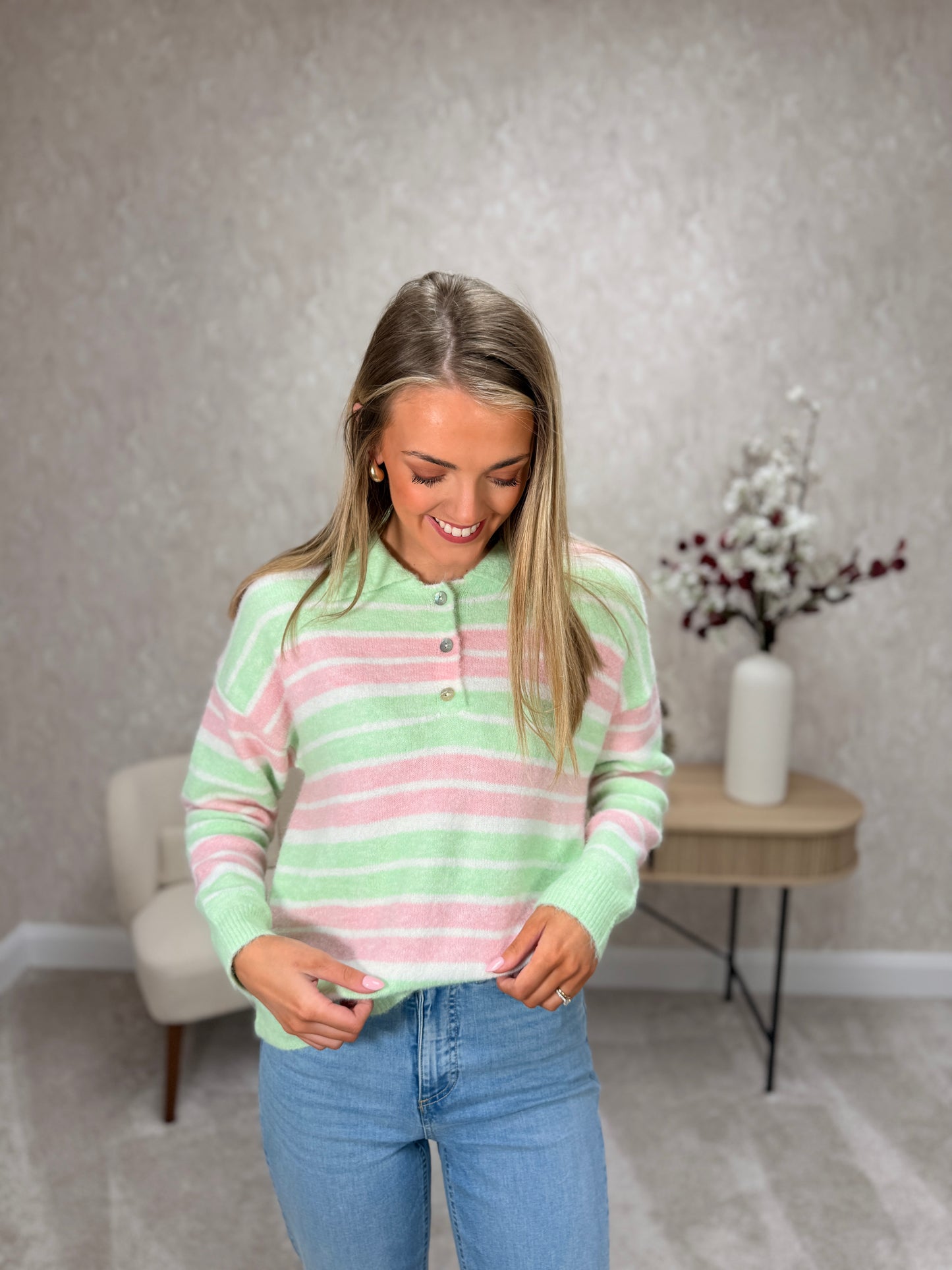 Green Pink Stripe Jumper 1961