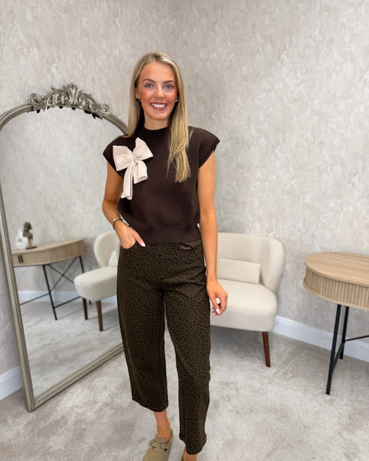 Leopard print Barrel Jeans