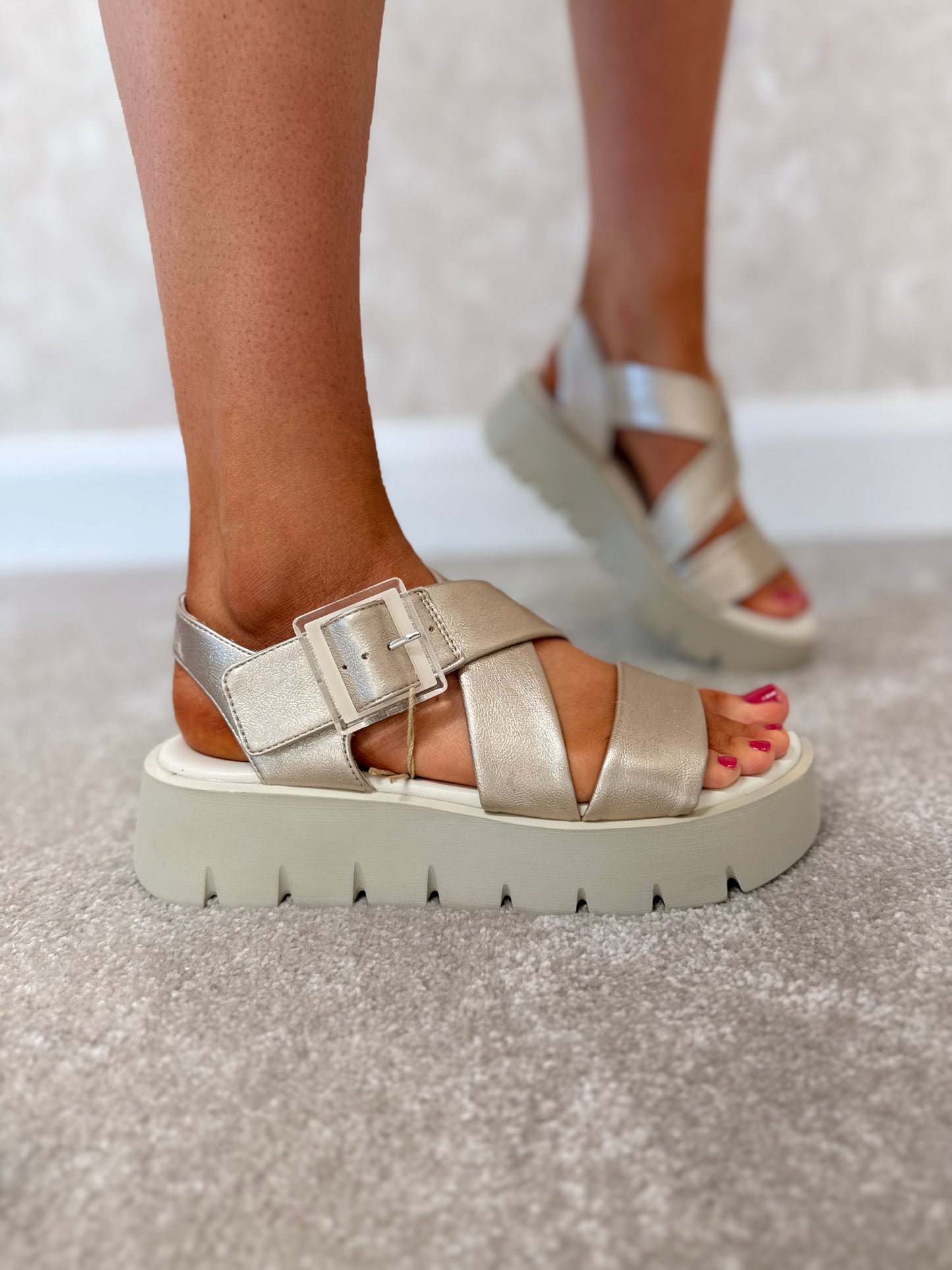 Platinum Comb Sandals