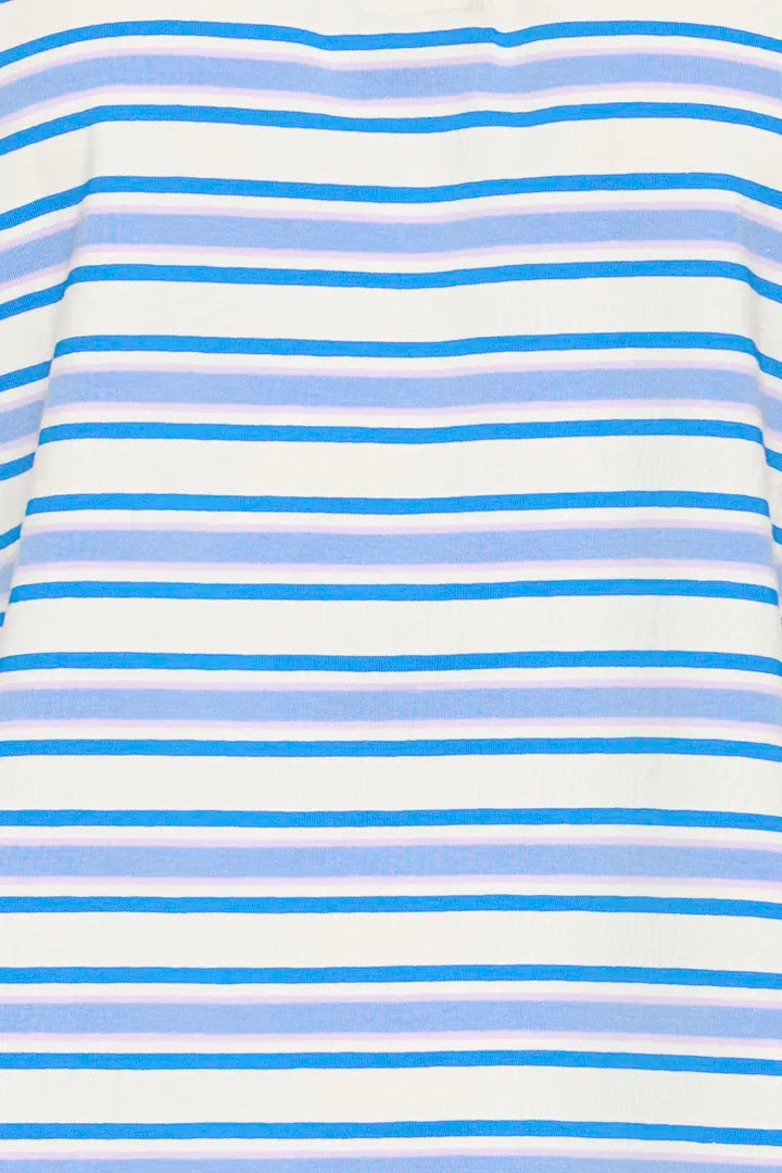 Mira Polo Blue Stripe Top