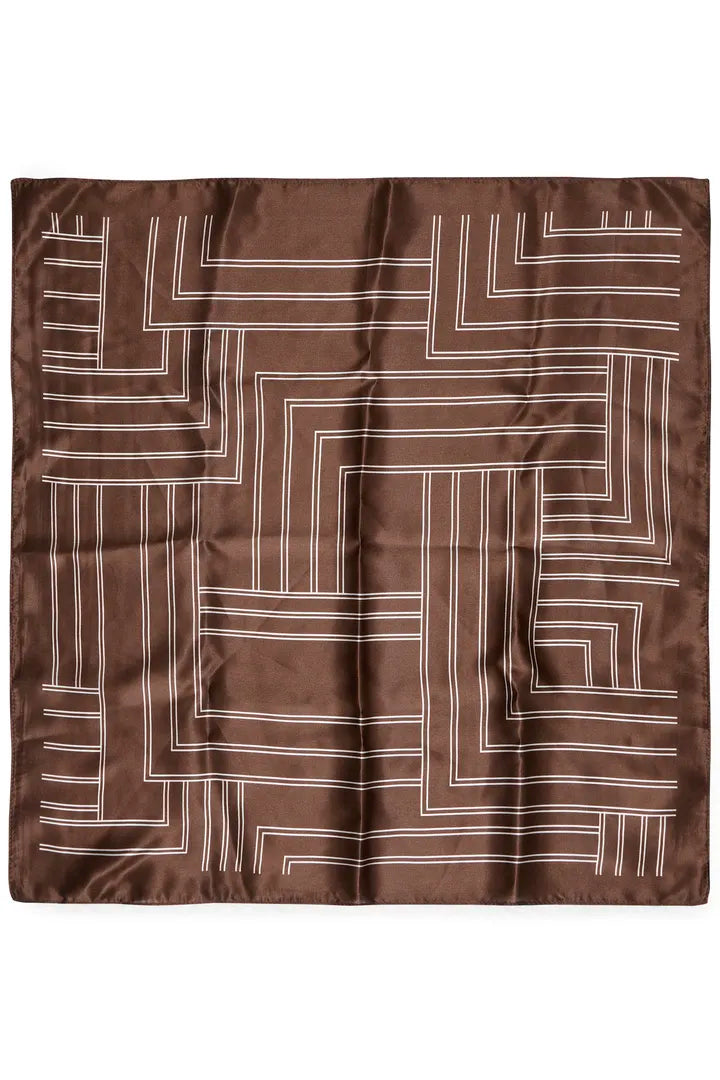 Wioletta Lines Scarf Brown