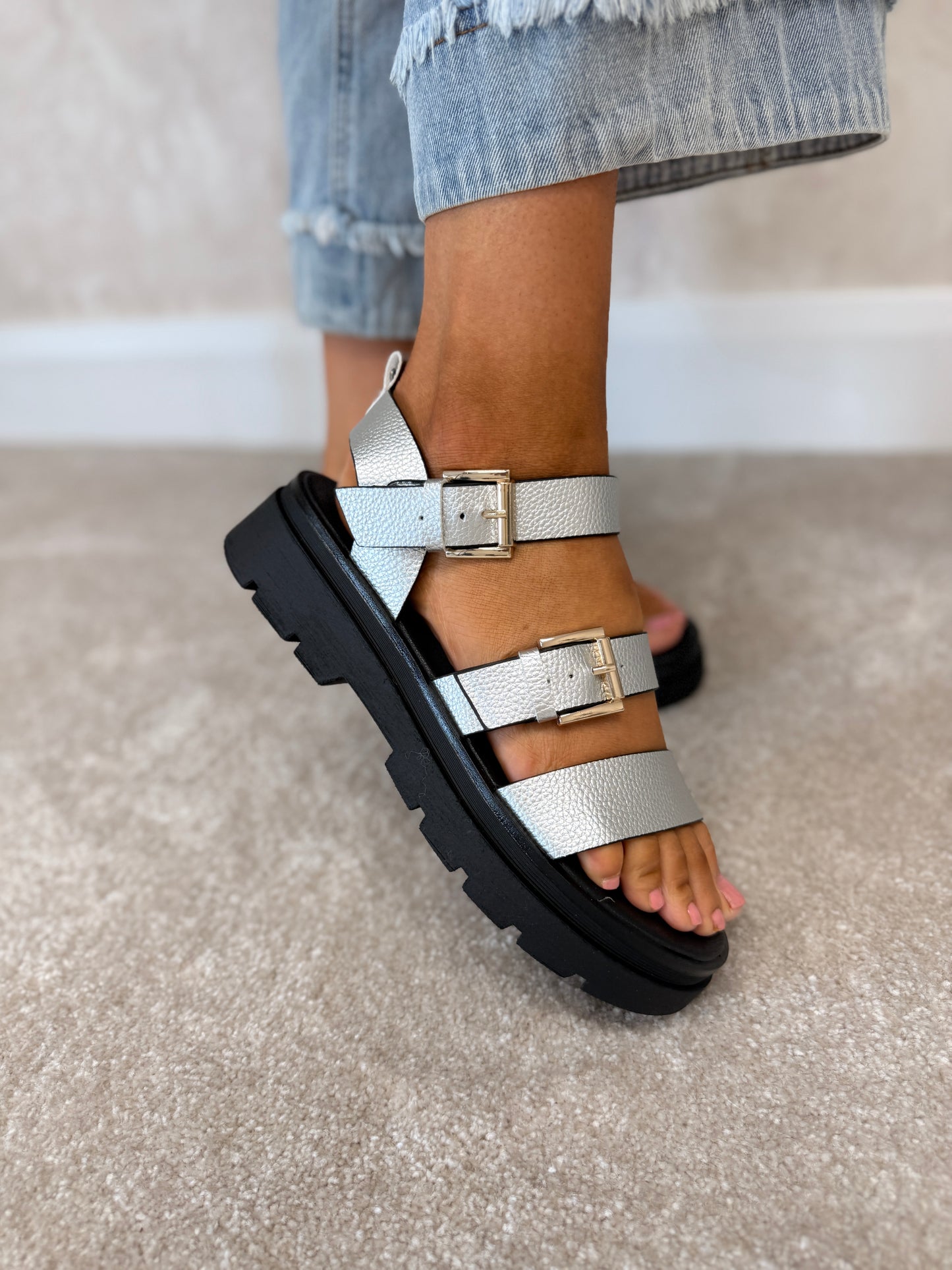 Something Chrome Crush Sandals