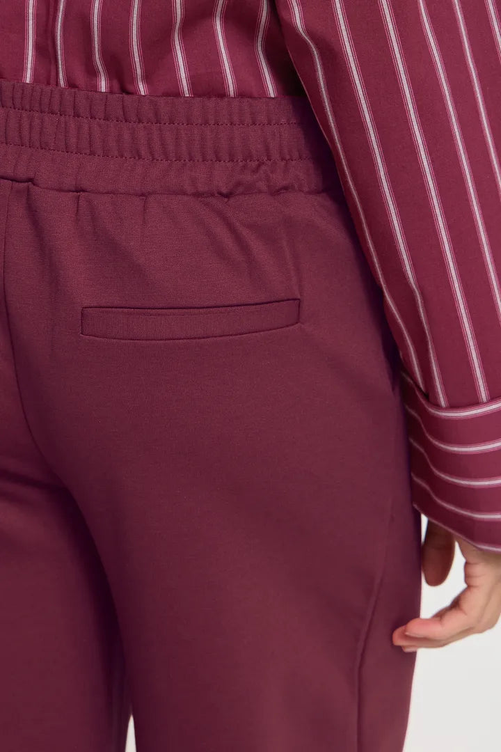 Kate Cropped Wide Pants Burgundy