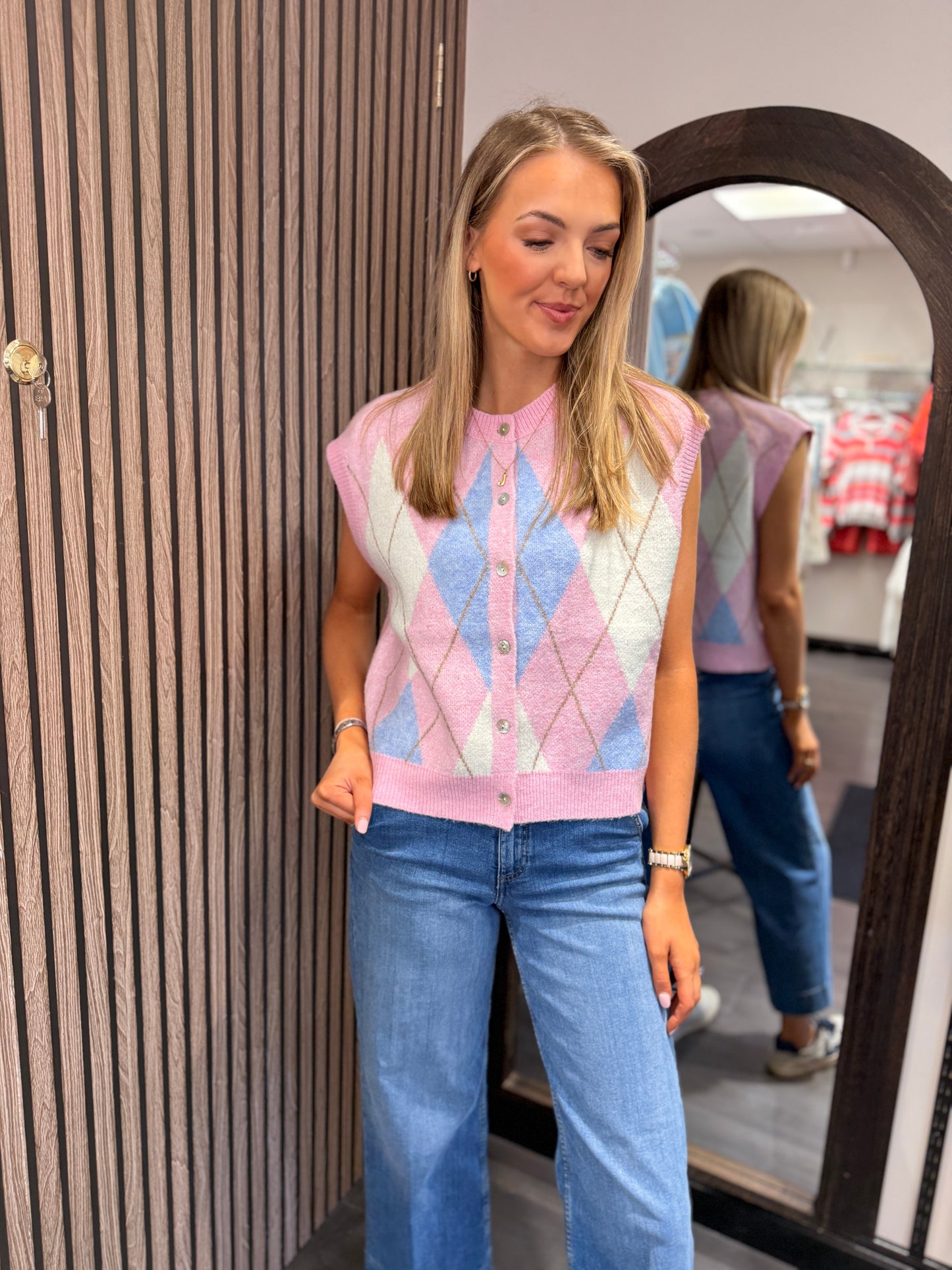 Argyle Pink Waistcoat 2048