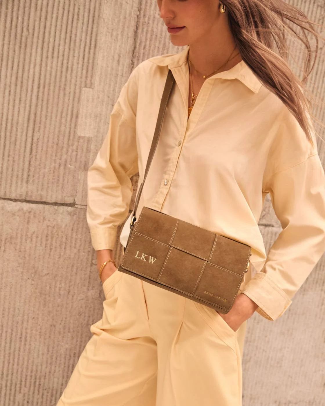 KLB4469 Taya crossbody bag caramel suedette