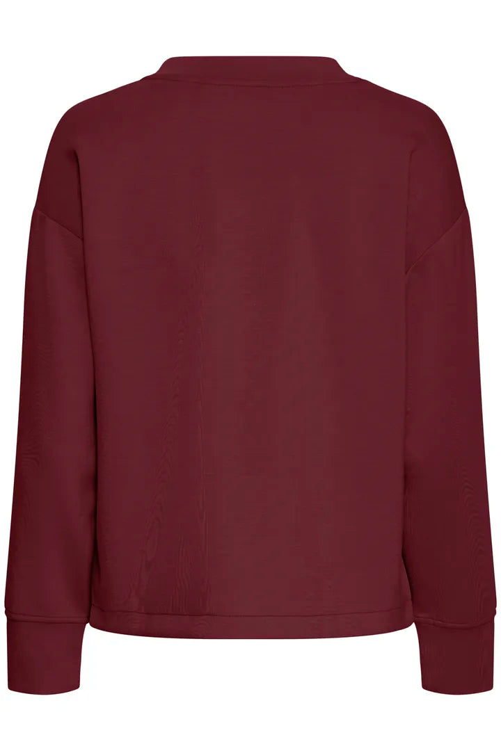 Pusti VNeck Cropped Blouse Maroon