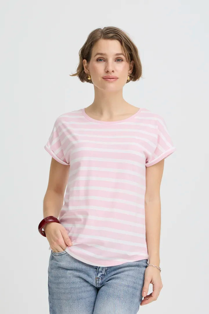 Pamila O Neck T shirt Light Pink