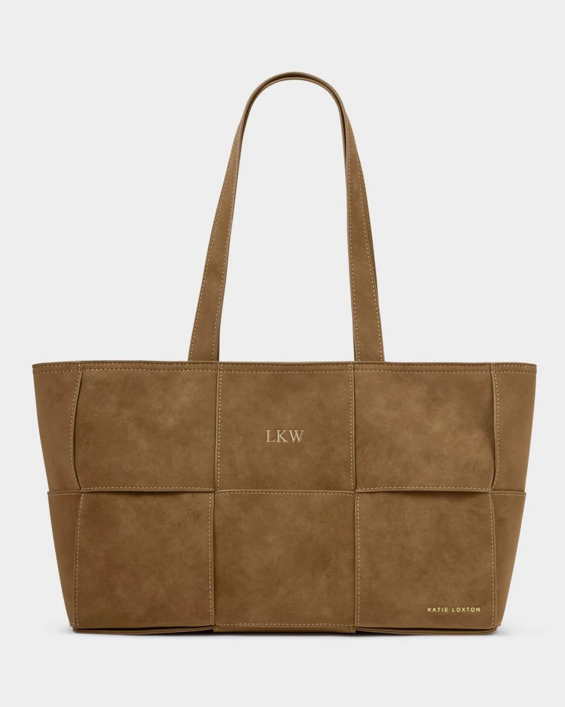 KLB4472 TAYA woven suedette tote bag caramel suedette
