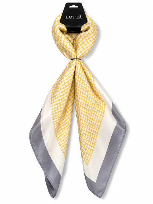 LOTTA Lemon grey dogtooth neck scarf 