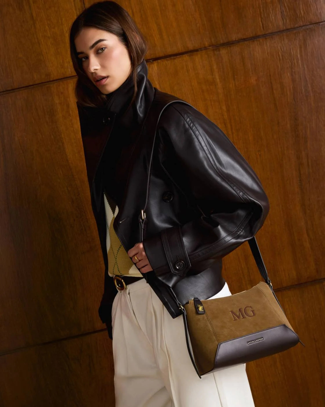 Charlbury suedette crossbody bag caramel