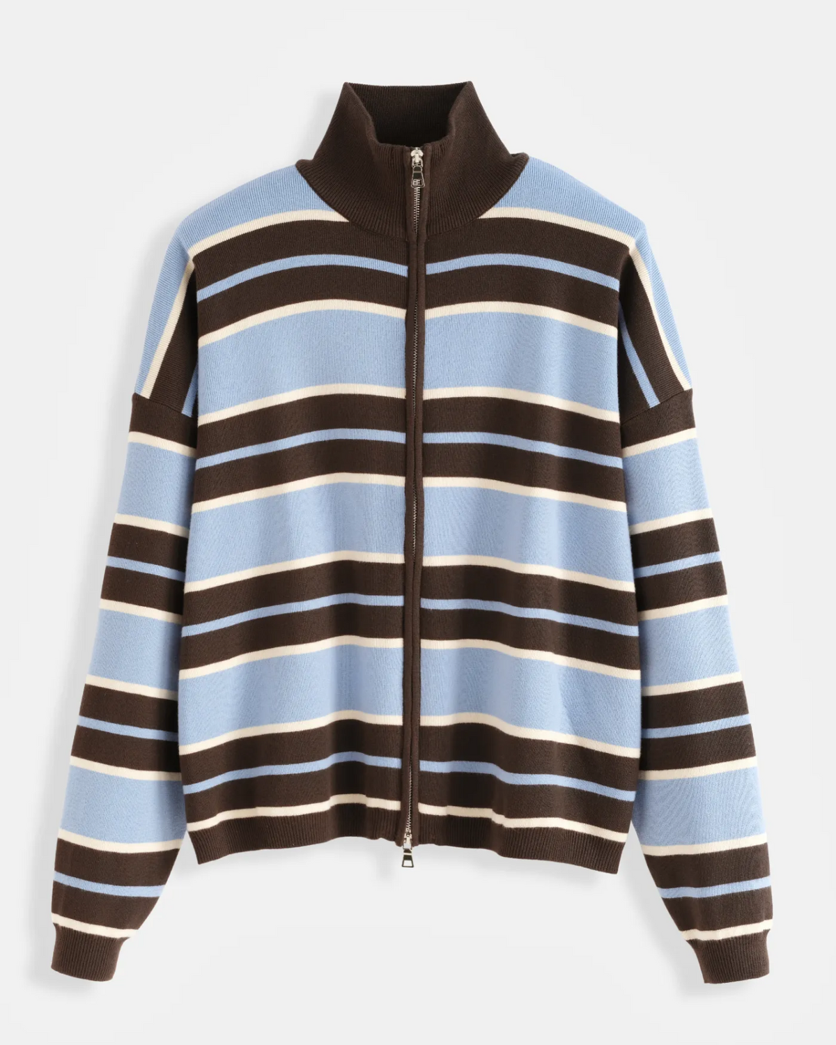 Remi Stripe Zip Knit Blue/Brown