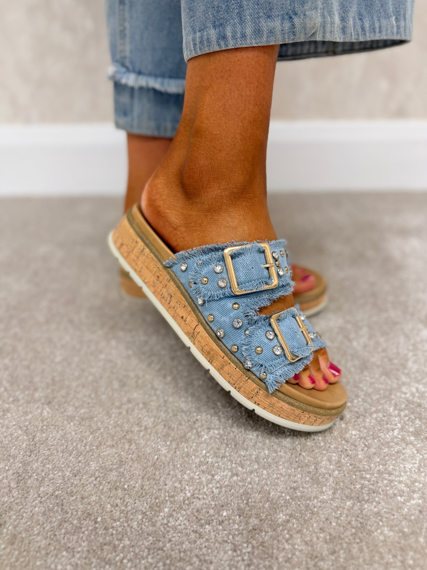 Blue Denim Jeans Sandals