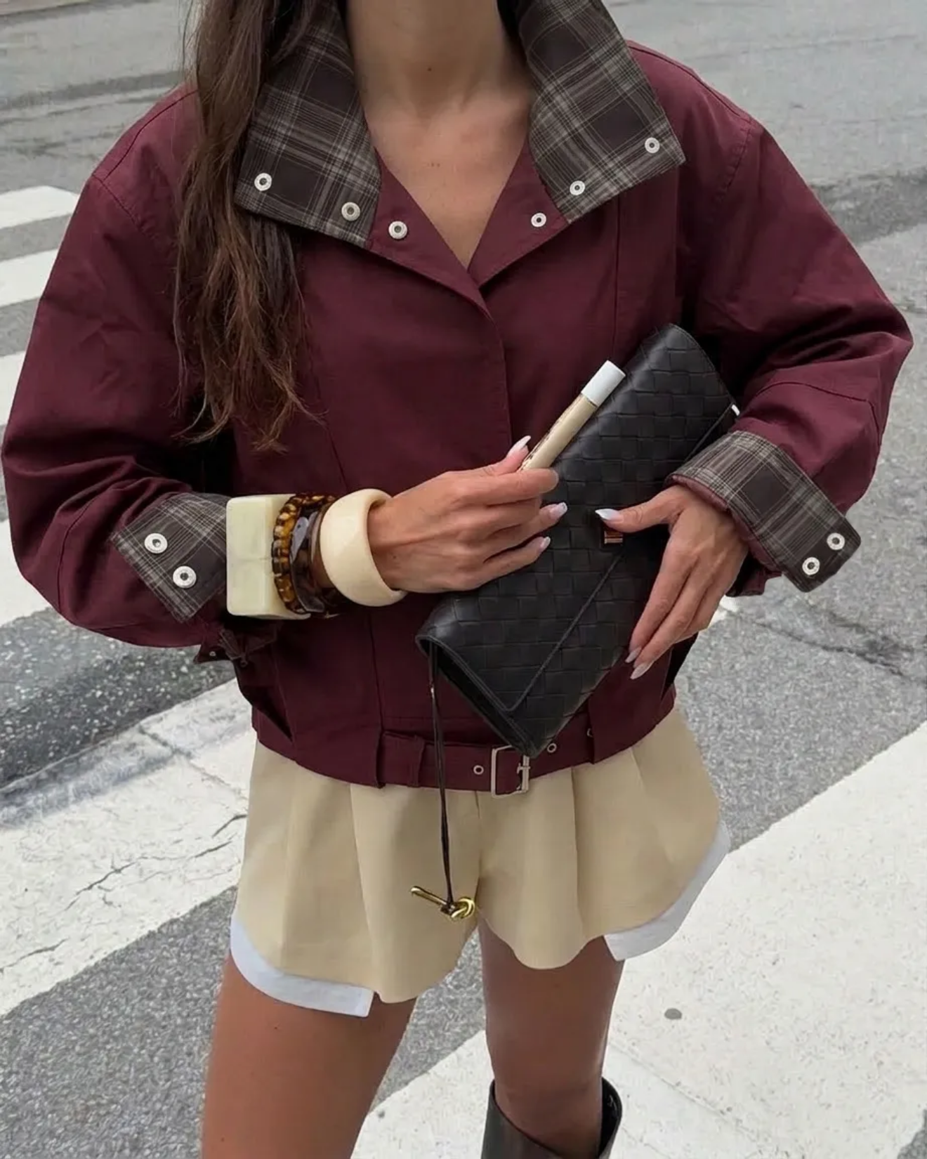 Burgundy Plaid Jacket