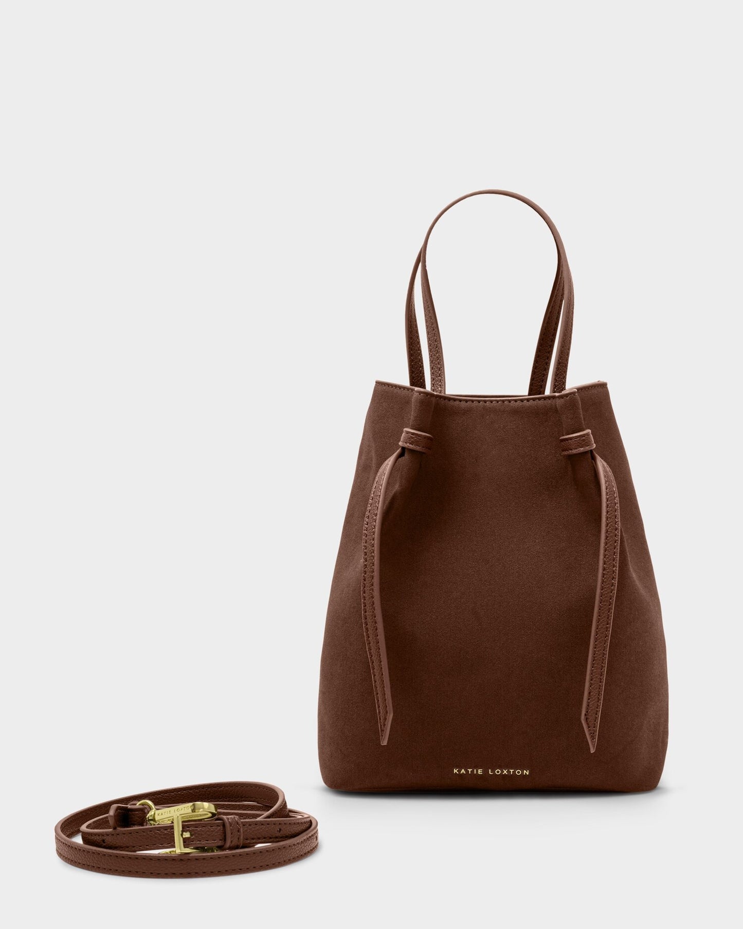 KLB4249 Celina Suedette Bucket Bag Chocolate