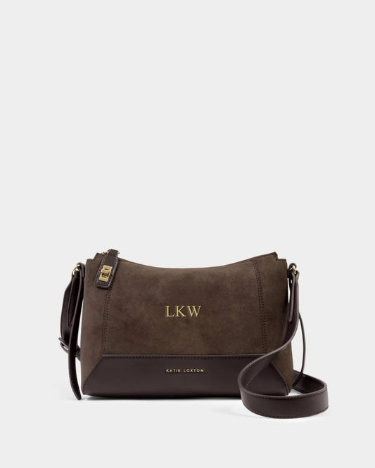 Charlbury suedette crossbody bag chocolate