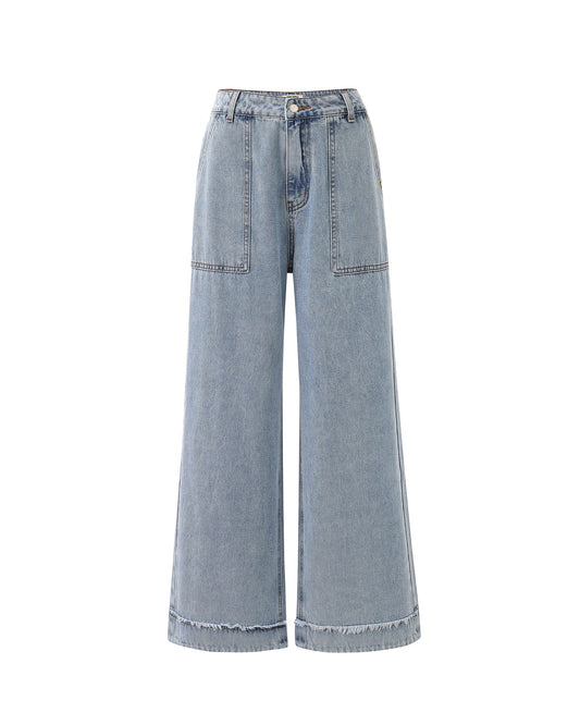 Distressed Hem Jeans