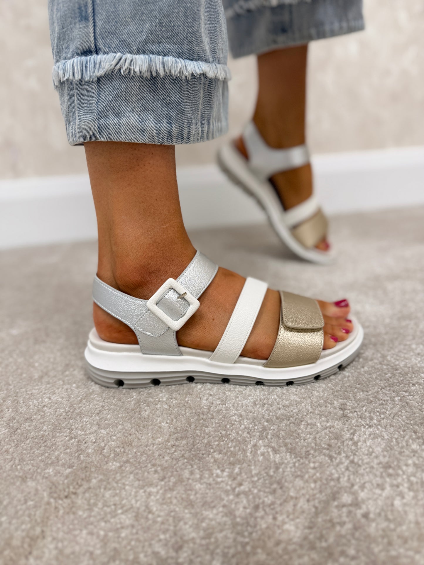 Beenham Chrome Mix Sandals