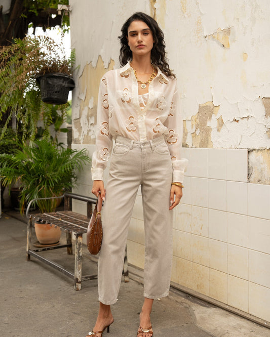 Bony Barrel Jeans Taupe