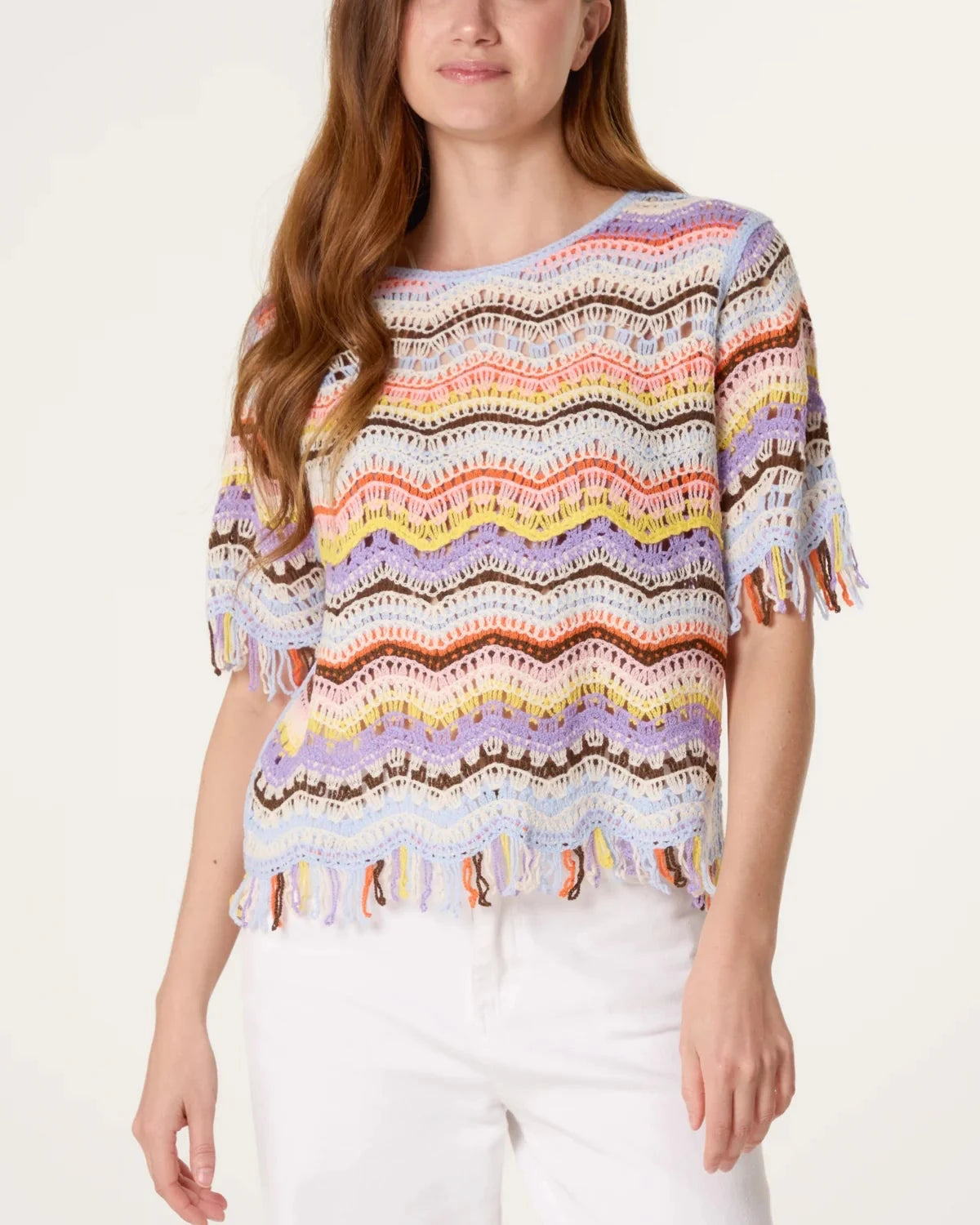 Multicolour Stripe Crochet top