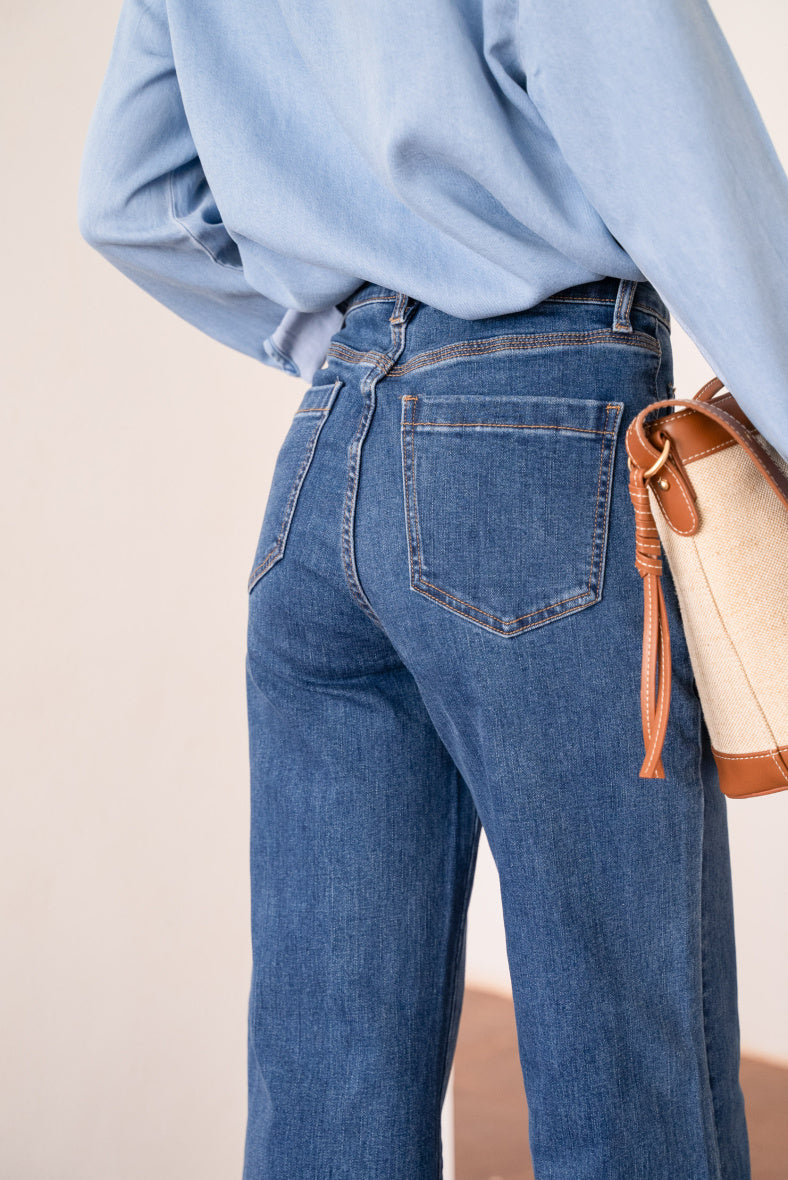 Gasparette Blue Wide Leg Jeans
