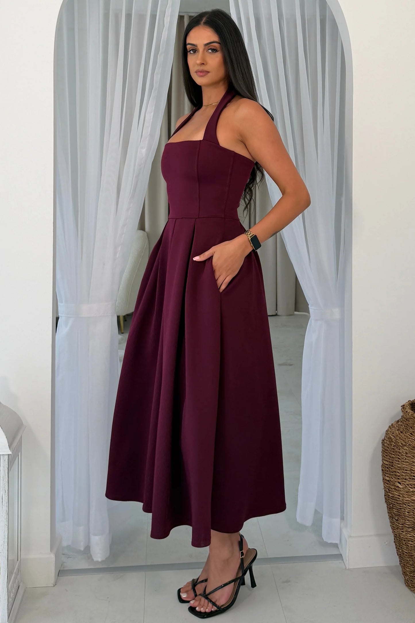 Briar Halterneck Pleated skirt Dress