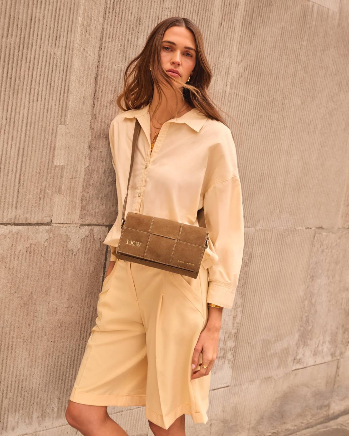 KLB4469 Taya crossbody bag caramel suedette