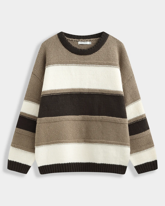 Lola Stripe Jumper Brown/Cream