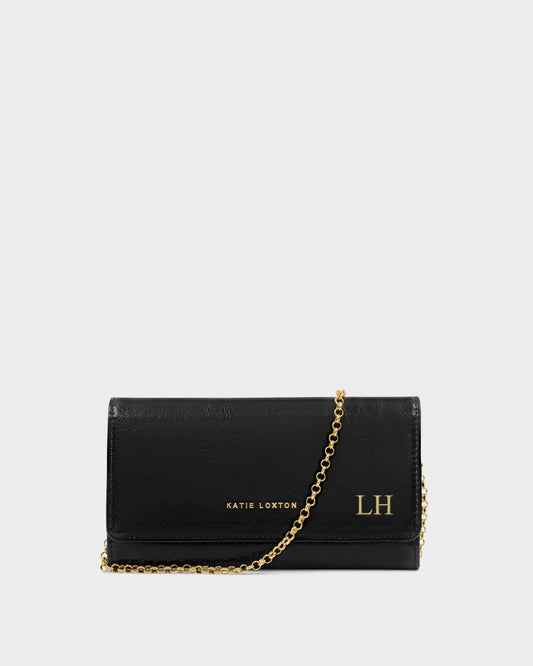 KLB4193 Zea Patent Crackle Crossbody Purse Black